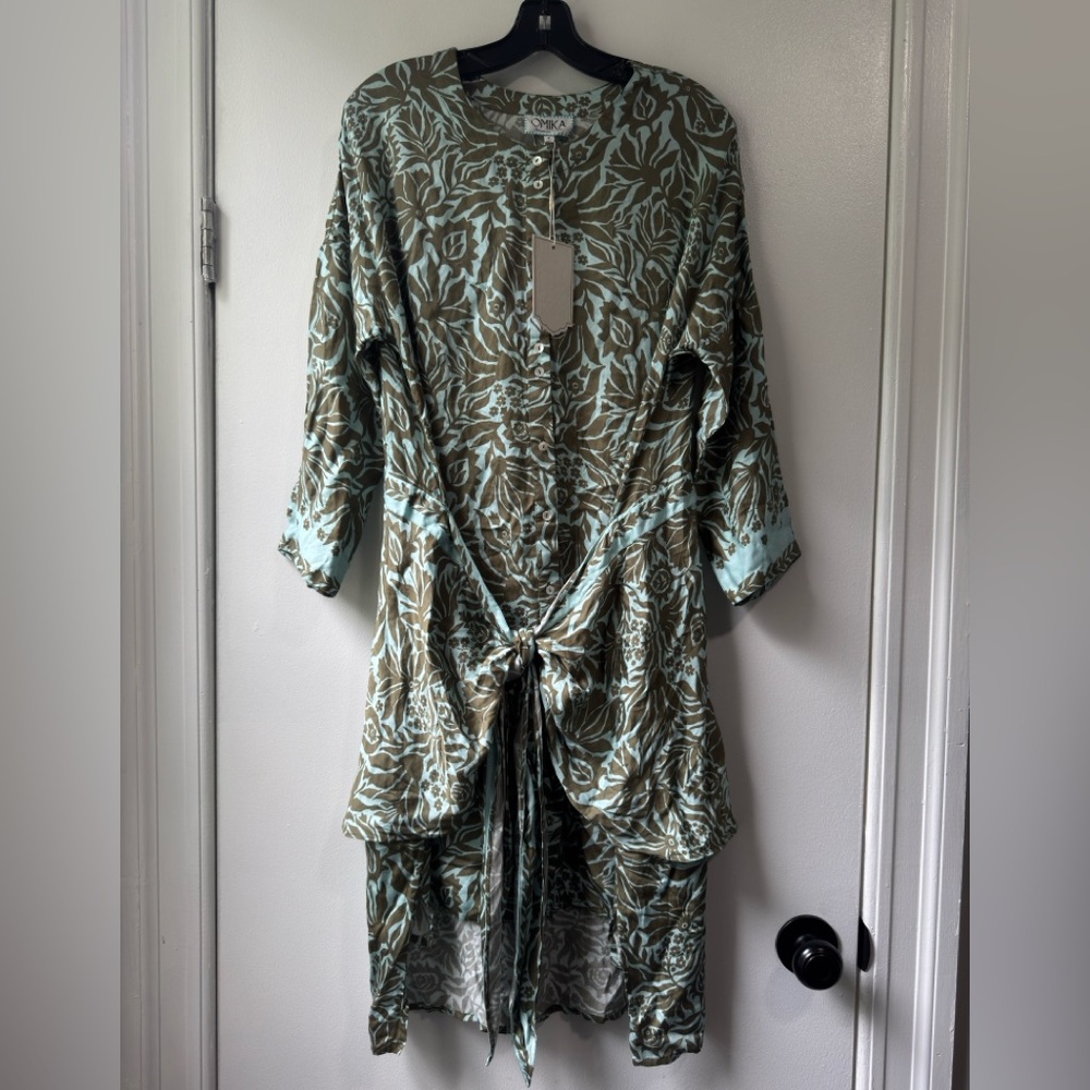 Omika Green and Brown Maxi Dress